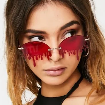 

2020 New European and American trend style sunglasses dazzle color ocean slice tears sunglasses female glasses