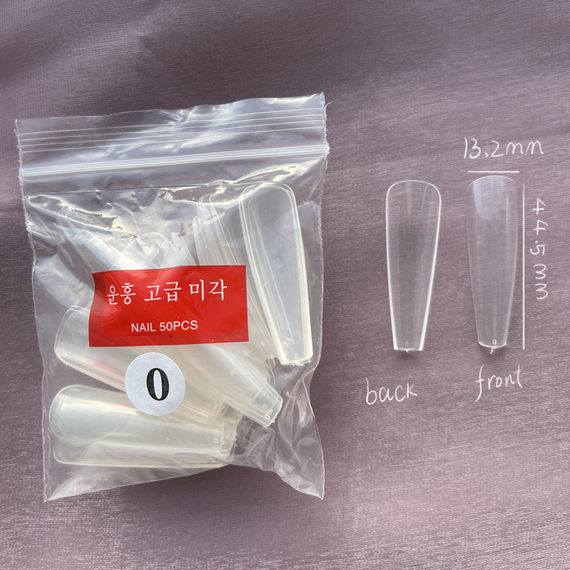 Fake Nails Extend Transparent Ballet Long False Nails Art With Glue UV Press On 50PC Full Cover Tips for Nail Ofessionals