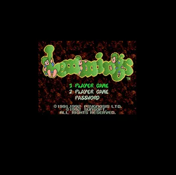 

Lemmings USA Version 16 bit Big Gray Game Card For NTSC Game Player