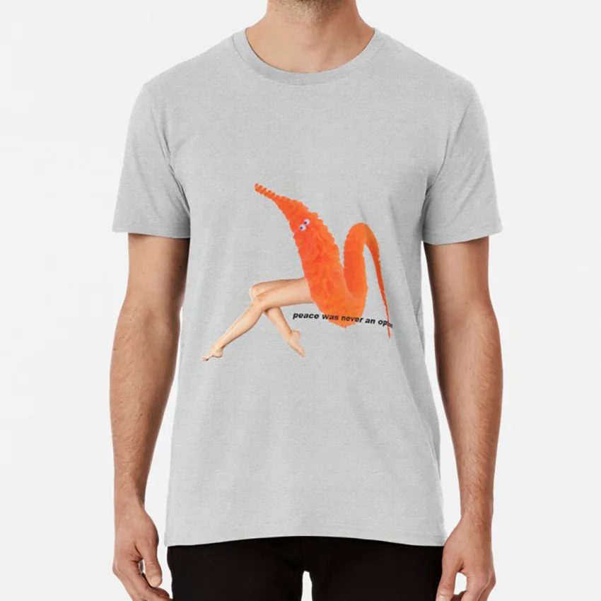 Worm on a string T shirt worm on a string legs leg worm on a string with legs orange fuzzy