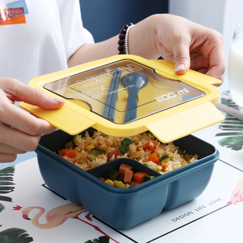 Esterno portatile scatola di pranzo di stile Giapponese di trasporto libero Studente bambini Piazza bento box Grano Materiale di Paglia a Prova di Perdite di conservazione degli alimenti contenitori