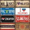 Flag Plaque Vintage Metal Sign Tin Plate Bar Pub Club Home Decor Wall Art Painting Malaysia/Philippine/Singapore/Thailand Poster ► Photo 1/6