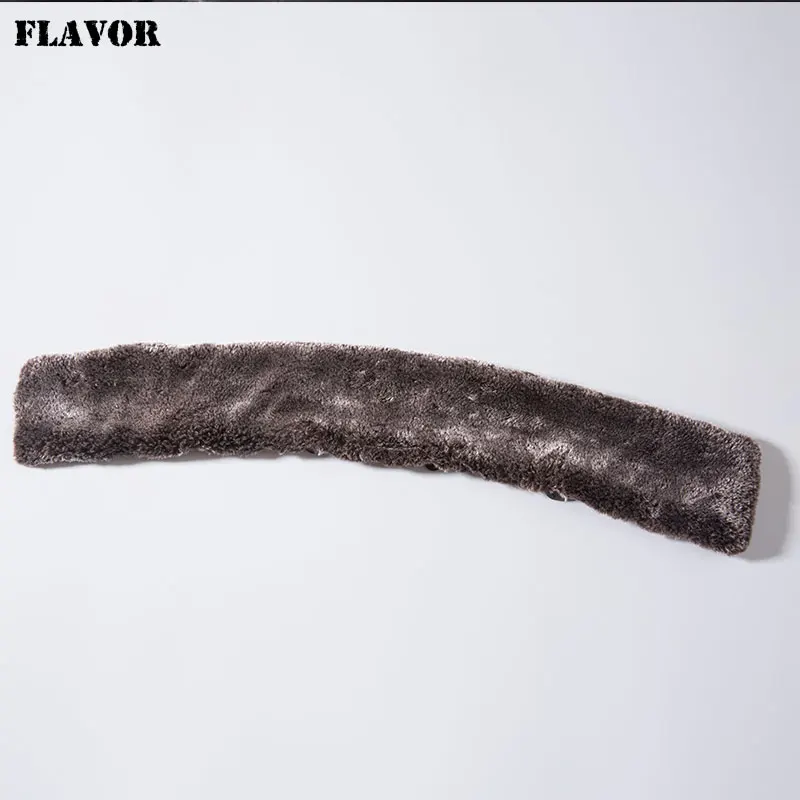 Мужская зимняя куртка из свиной шкуры FLAVOR черное теплое пальто со съемной