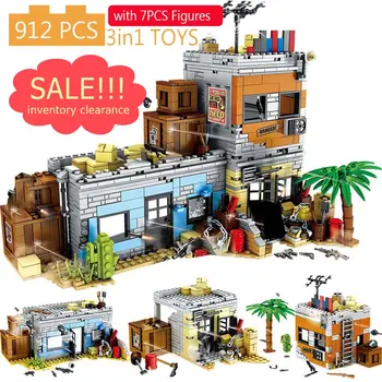 

Inventory Clearance 912PCS Military Building Blocks Compatible Army WW2 City Police PUBG Battlegrounds Soldier Weapon Gun