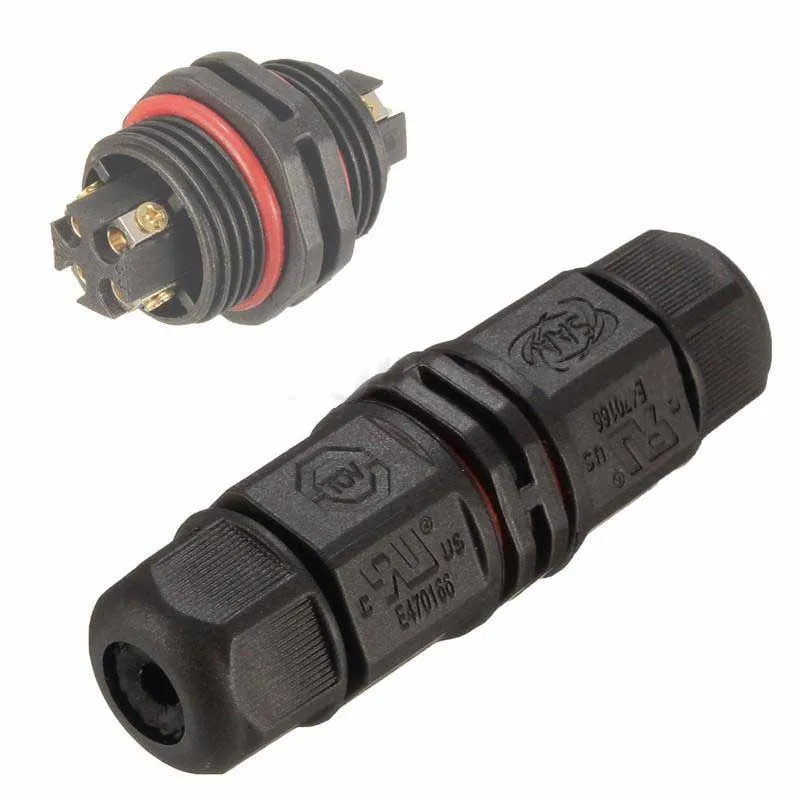 AC DC 10 мм IP68 15A 2/3/4 Pin водонепроницаемый коннектор-адаптер Винт Блокировка кабеля промышленный электрический провод разъем - Цвет: 4 Pin
