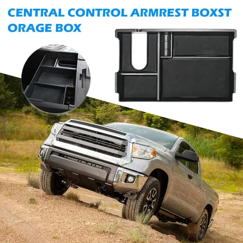 ABS Frosted Storage Box for Toyota Tundra- Center Console Armrest Insert Tray Organizer Auto Interior Accessories