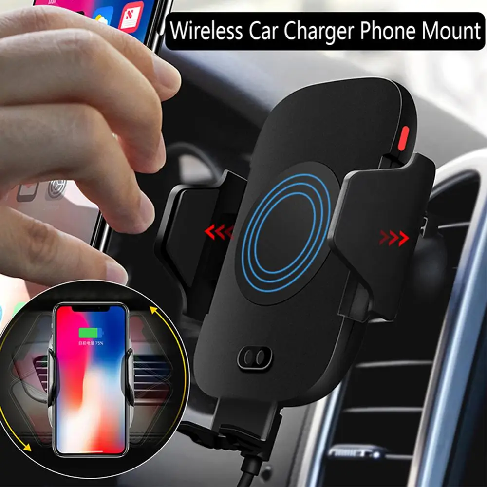 3 в 1 Qi Беспроводное зарядное устройство для автомобиля с креплением для iPhone 11 Pro Max X XR Примечание 10 плюс Автоматический Инфракрасный, устанавливаемое на вентиляционное отверстие в салоне автомобиля держатель быстрая Беспроводная зарядка