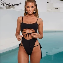 Colysmo Цельный купальник с вырезами, женский сексуальный Монокини с квадратным воротником и открытой спиной, Цельный купальник с пуш-ап для женщин