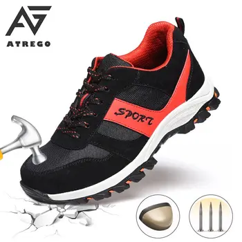 

AtreGo Breathable Lightweight Men Steel Toe Safety Work Shoes Anti-Smash Puncture-Proof Shockproof Comfortable Sneaker Shoes