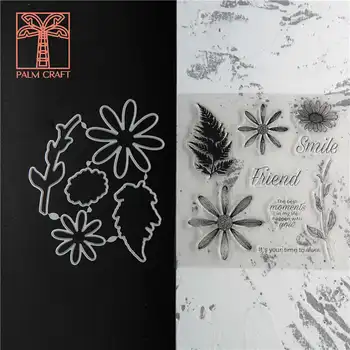 

Floral daisy stamps and dies set 2020 clear stamp Scrapbooking & Stamping DIY album rubber metal cutting dies gift card stencil