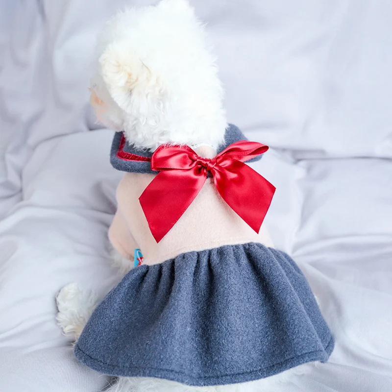 Dog Puppy Clothes Student Dress Fit Small Dog Cat