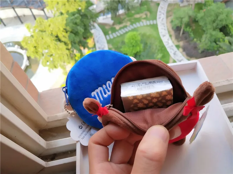 New Anime Cartoon  Plush Purse Wallet Black Cat Pikachu Mouse Bear Coal Seasame Street Anpanman Baikinman Mike Coin Bag (7)