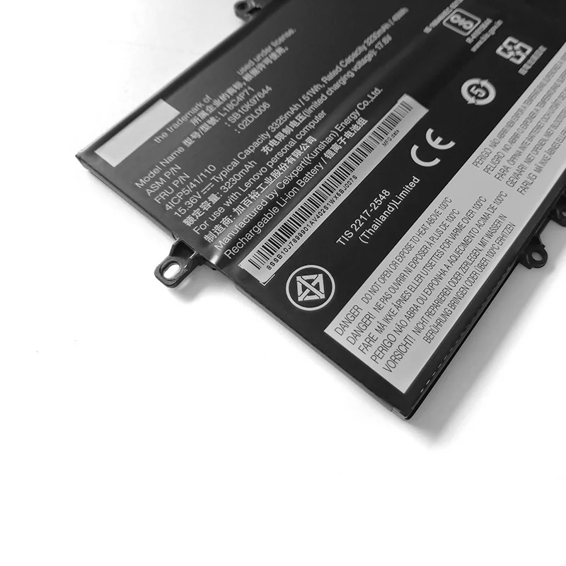 Akku Passend Für Laptop Lenovo ThinkPad X1 Carbon 2019, 7. Gen, Typ L18C4P71 U.a.  Akkutyp Beachten 1536v 3200 Mah