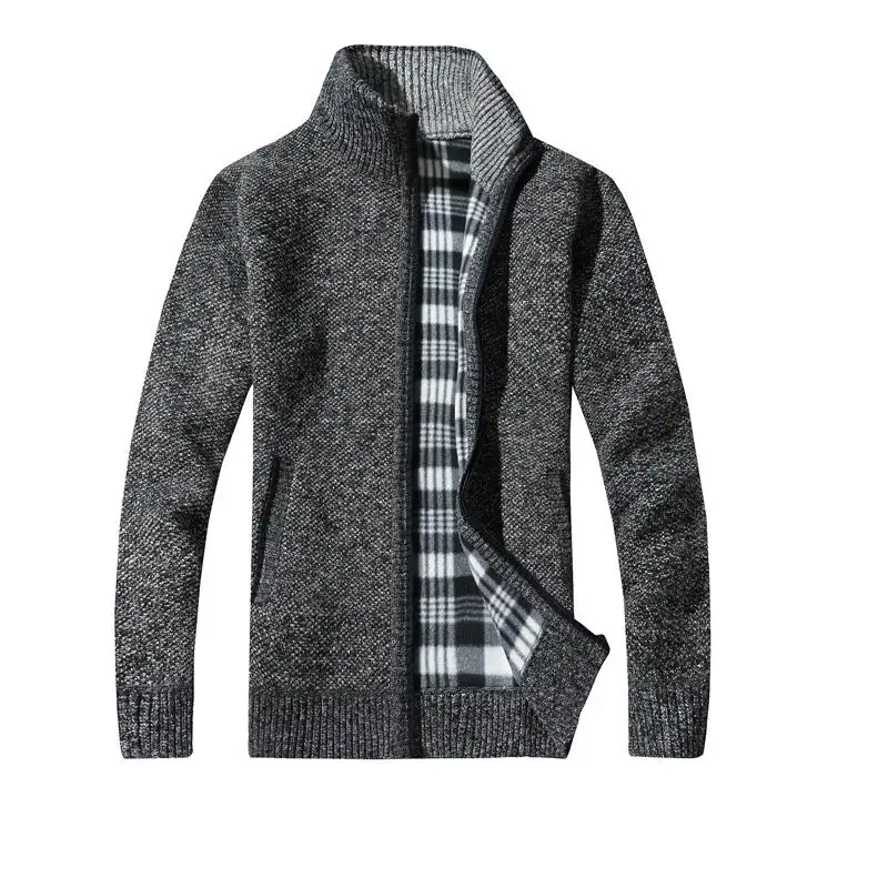 Мужской зимний теплый кардиган свитеры популярный мужской с высоким воротником