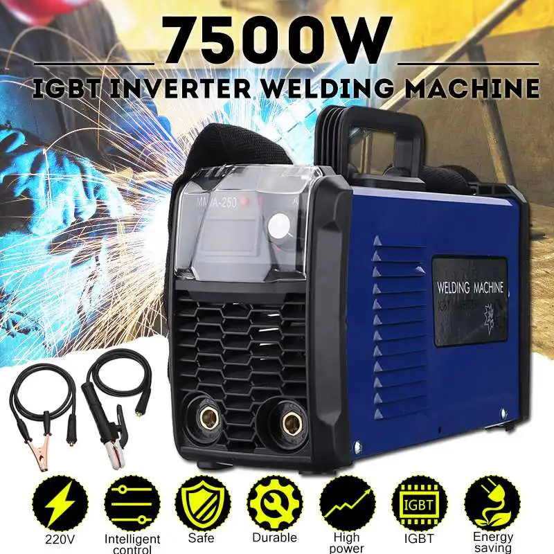 FORGELO 6000 Вт 7500 Вт DC инвертор дуговой сварки IGBT MMA 220 В сварочный аппарат MMA-200/MMA-250 для начинающих легкий Efficien FORGELO 6000 Вт 7500 Вт DC инвертор дуговой сварки IGBT MMA 220 В сварочный аппарат MMA-200/MMA-250 для начинающих легкий Efficien