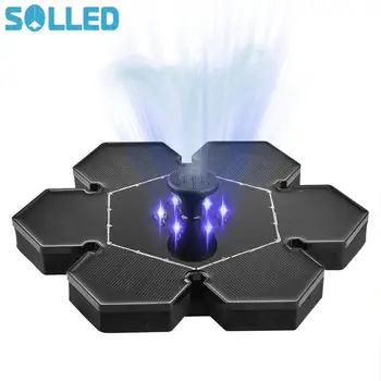 

Solar Water Fountain with 6 LED Lights for Outdoor Landscape Garden Decor 9V 2.4W Floating Pool Pond Solar Pump Fountain