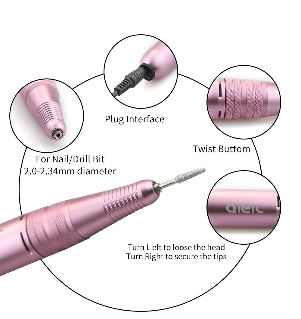 25000 об/мин Электрическая дрель для ногтей, портативная дрель для ногтей, машинка для маникюра, набор фрез для ногтей, набор файлов