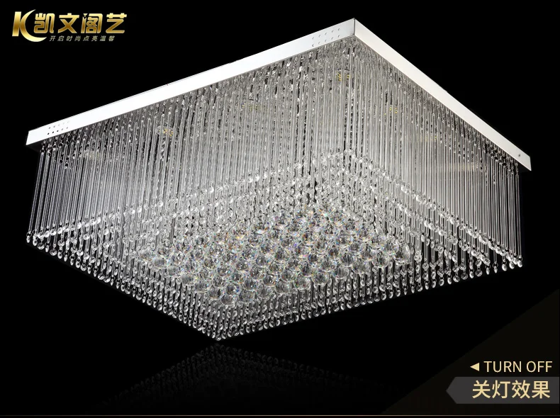 Crystal lamp living room lighting atmosphere modern minimalist crystal ceiling lamp rectangular led ceiling lamp living room