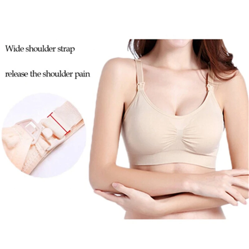 Women Wire Free Nursing Bra Solid Color Maternity Breastfeeding Pregnant Bra Underwear Bras Fahion Maternity Breast Pump Bras