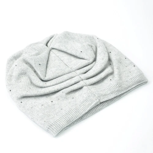 Light grey Женские шапки бини на весну и осень, европейские облегающие шапки бини, кашемировые колпачки, новинка, модные шерстяные вязаные шапки для женщин - Цвет: Light grey