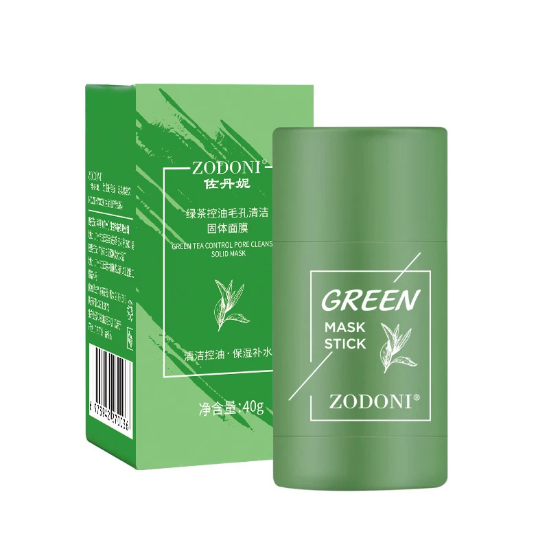 

ZODONI Green Tea Purifying Clay Stick Mask Face Moisturizes Oil Control Deep Clean Pore Improves Skin Solid Mask For Men Women