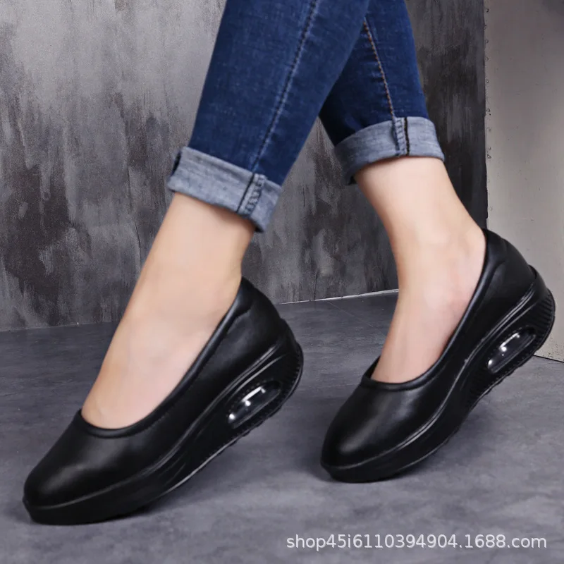 Amazon Wish/импортные товары; обувь большого размера; женская обувь на воздушной подушке; обувь для медсестры с наклонным каблуком, увеличивающая рост; повседневная обувь без застежки