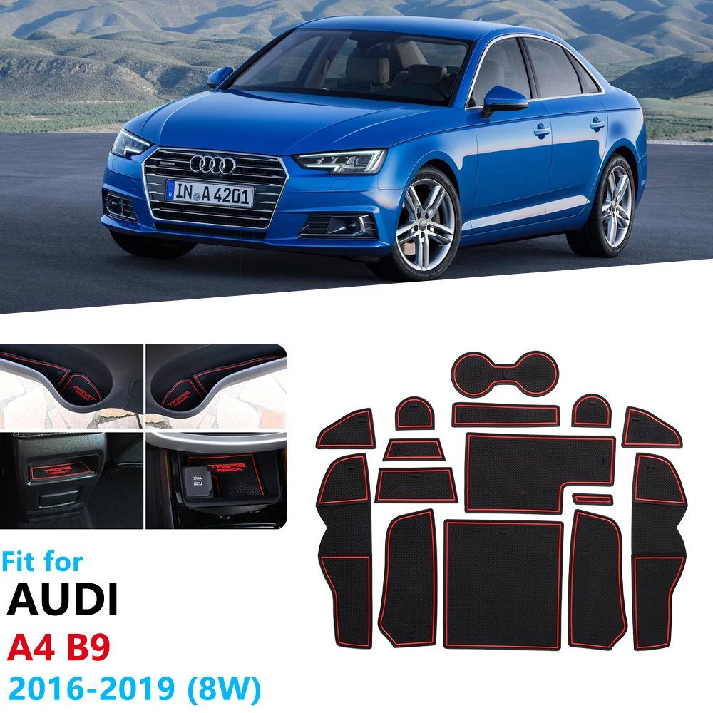 Противоскользящий резиновый коврик для Audi A4 B9 2016 2017 2018 2019 8W RS4 S4 S line RS 4|Наклейки на