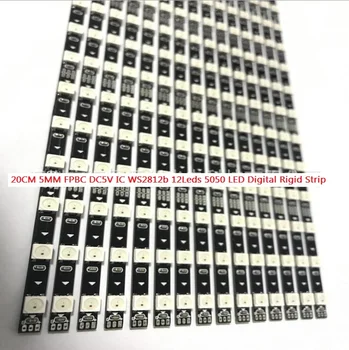 

[Seven Neon]DC5V 10W 200*5mm 12leds Programable IC WS2812B 5050 Digital Colorful LED Hard Rigid Strip Car/Advertising Light