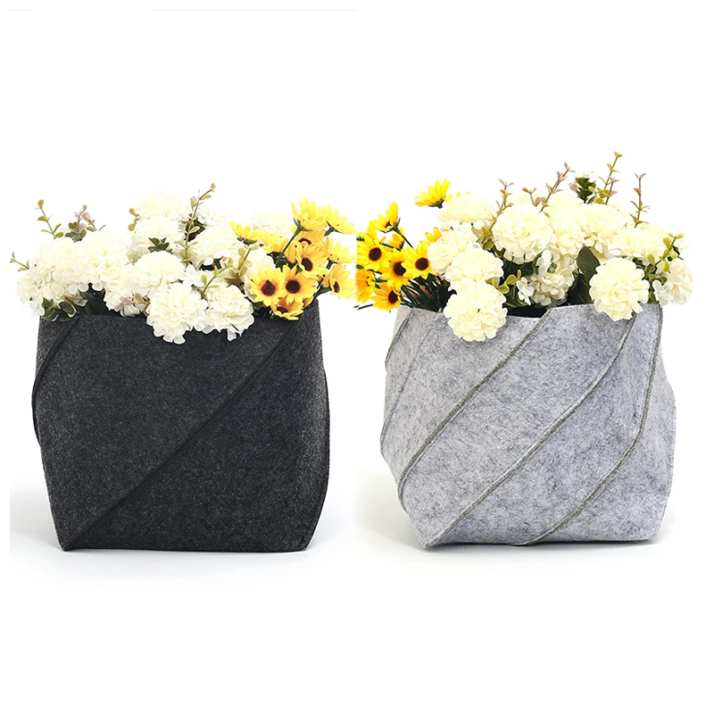 

Basedidea Desktop Storage Basket Remote Control Organizer Basket Felt Home Desktop Book Toys Basket Decor