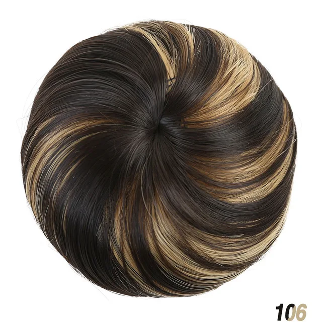 LVHAN Синтетические прямые волосы сумка кольцо резиновая Пряжка булочки заколки для волос для девочек аксессуары для волос головной убор - Цвет: 588-106