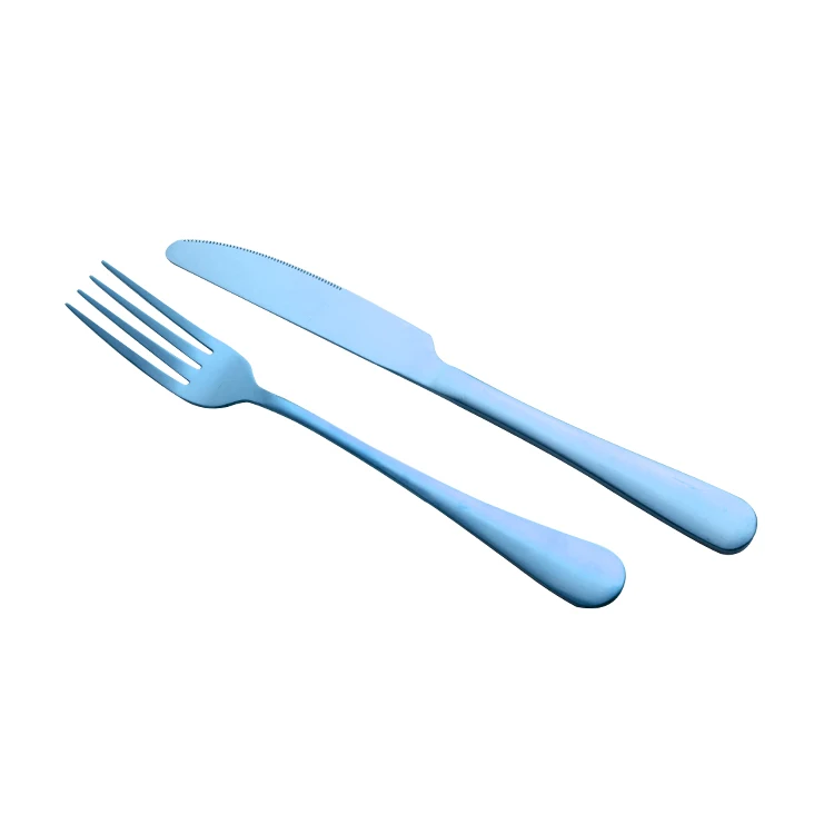 Blue Knife Folk Набор столовых приборов из 2 предметов, вилка и нож, набор столовых приборов из нержавеющей стали, набор кухонной посуды, наборы столовых приборов для свадьбы и отеля - Цвет: Blue Knife Folk