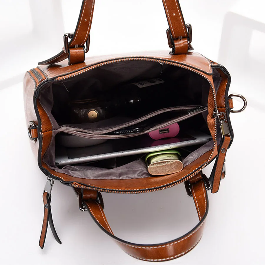 LANLOU Женская сумка Роскошные модные сумки кожаные сумки через плечо для женщин забавный мишка, кулон Топ-ручка сумки повседневные на плечо