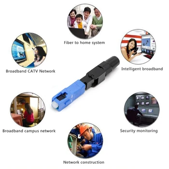 

100PCS SC Optic Fiber Quick Cold FTTH SC Single Mode UPC Fast Connector L69A