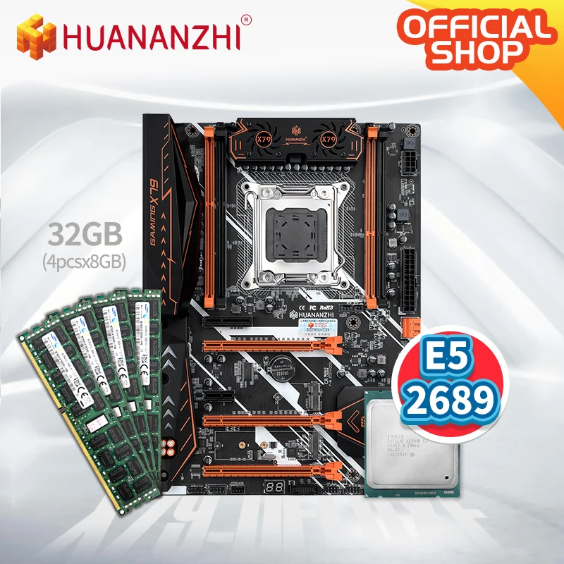 HUANANZHI X79 DELUXE V7.1 Motherboard with Intel XEON E5 2689 4*8G DDR3 RECC memory combo kit set USB3.0 SATA3 PCI-E NVME | Компьютеры и