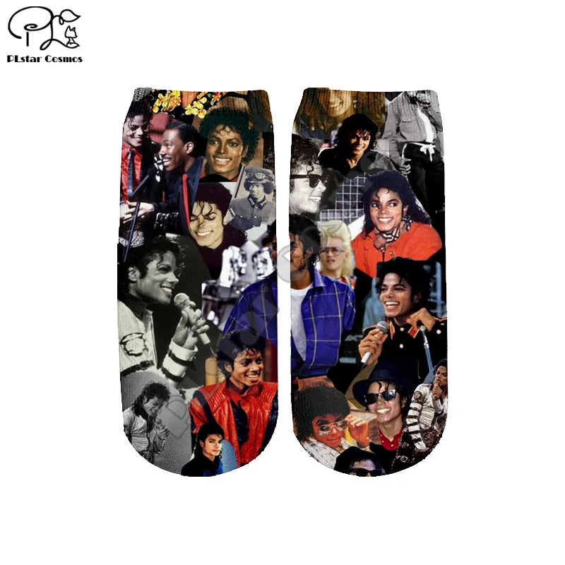PLstar Cosmos Drop shipping Michael Jackson fashion 3DPrint Women/men/boy/girl Harajuku Colorful casual Short Ankle Socks Style3