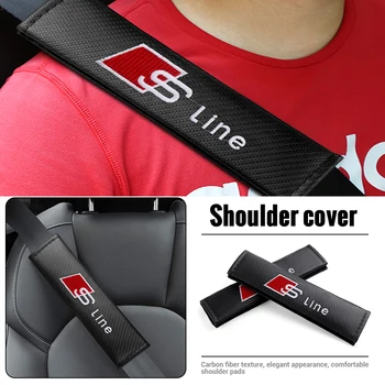 

2PCS Shoulder Protector Car Carbon Fiber Safety Seat Belt Cover for Audi RS SLine A3 A4 A5 A6 A7 A8 Q3 Q5 RS3 RS4 RS5 S3 S4 etc