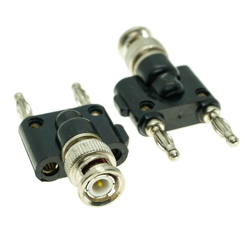 BNC Male Female to Two Dual 4mm Banana Male Female Jack Plug Coaxial Coax Jack Splitter Connector RF Adapter 50ohm