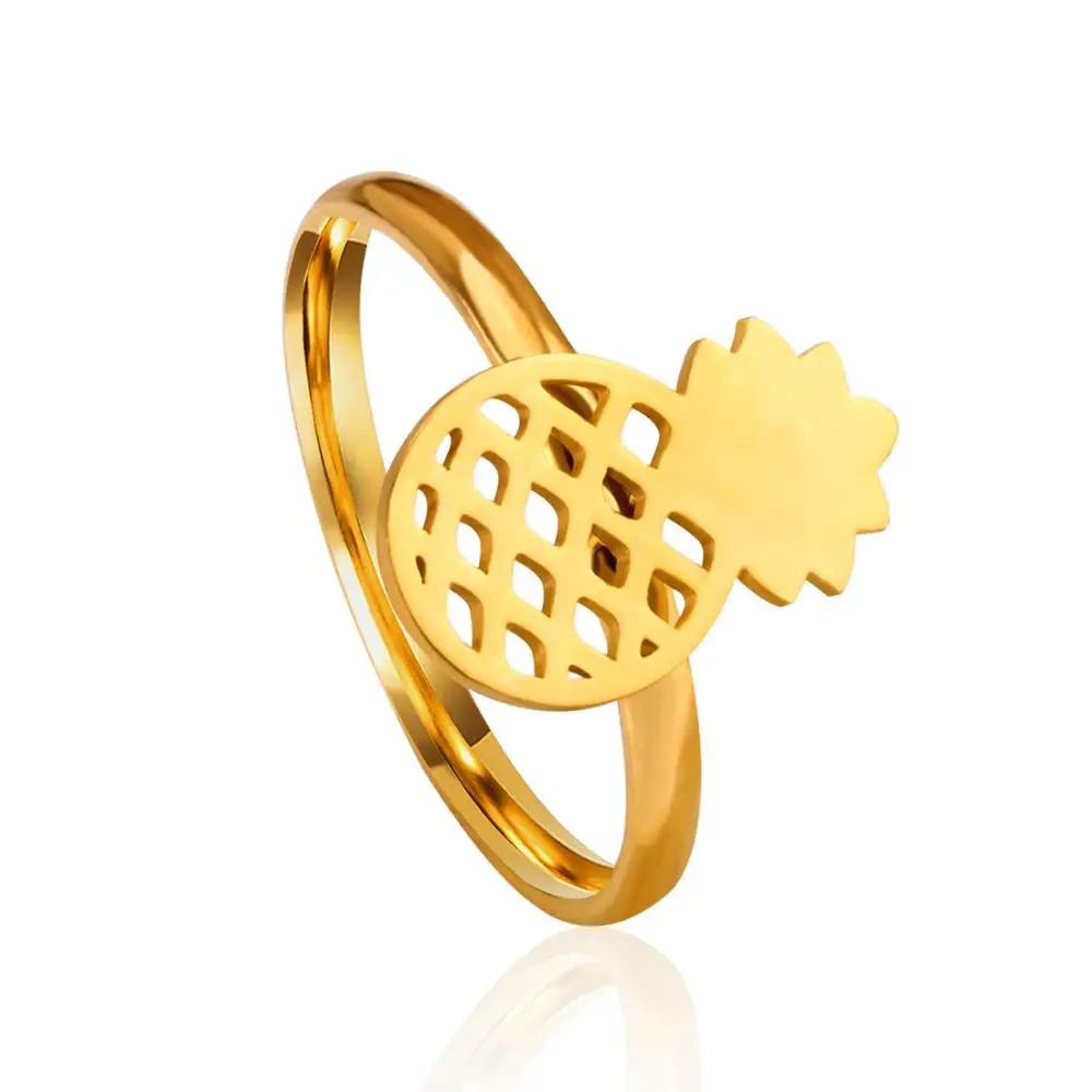 LUXUKISSKIDS новинка модное милое кольцо в виде ананаса простое смешное из нержавеющей