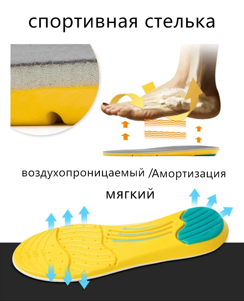 Спортивные стельки из пены с эффектом памяти впитывающие пот подушечки Беговая спортивная обувь Дышащие стельки для ухода за ногами для мужчин и женщин размер 35-45