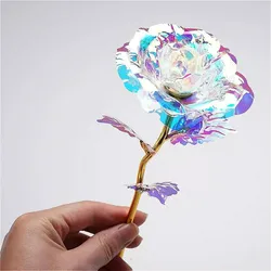 Valentine's Day Creative Gift 24k Aluminum Foil Rose Gold Rose Lasting Eternal Love Wedding Decoration home Decor Lighting Rose
