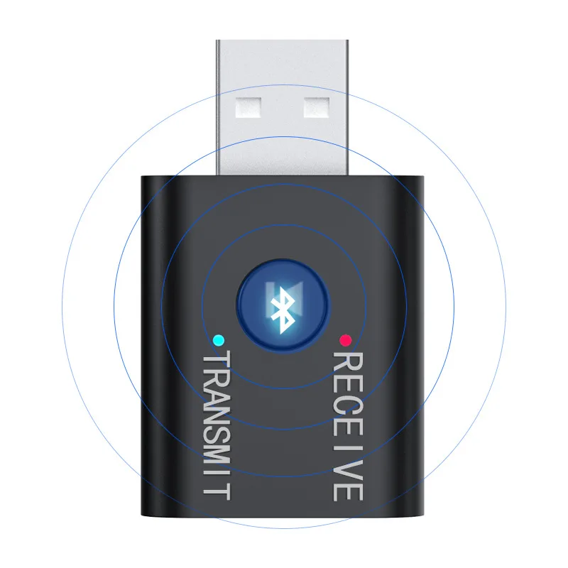 2 в 1 беспроводной Bluetooth приемник адаптер 5,0 аудио передатчик стерео Bluetooth ключ AUX USB 3,5 мм для ноутбука ТВ ПК автомобильный комплект - Цвет: 1PC