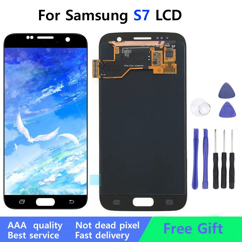 Super AMOLED для Samsung Galaxy S7 G930 G9300 G930F G930A ЖК-дисплей с сенсорным экраном дигитайзер в