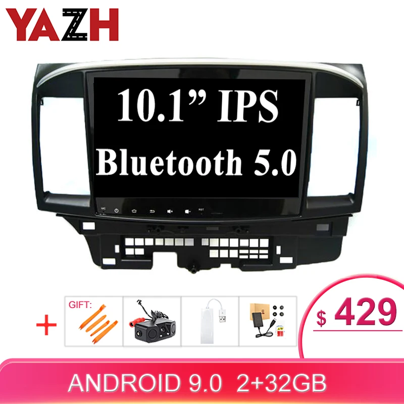 YAZH 10,1 дюймов HD ips дисплей радио для Mitsubishi Lancer EX 10 2007 2008 2009 2010 2011 9,0 Android Авторадио 2 ГБ 32 ГБ Автомобильный блок