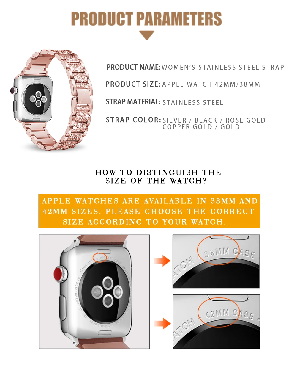 Металлический ремешок подходит для apple watch 4/3/2/1 нержавеющая сталь насадки для душа с украшением в виде кристаллов алмаза браслет 38 мм 40 мм 42