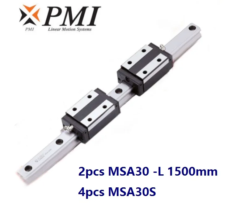 

2шт Оригинальный Тайвань PMI MSA30-L 1500 мм линейная направляющая + 4 шт. MSA30S блоки каретки для ЧПУ