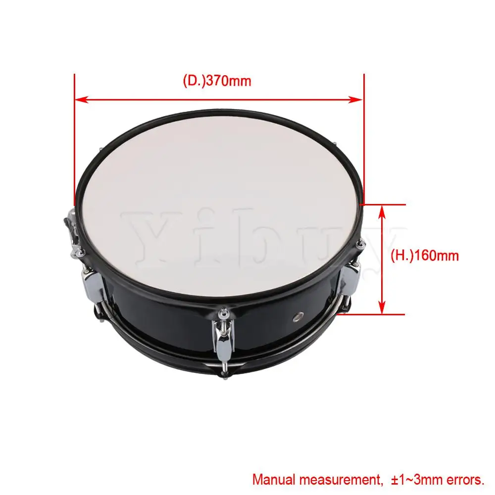 Черный барабан Snare из нержавеющей стали 14 дюймов музыкальный инструмент