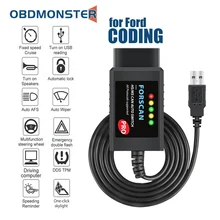 Elm327 v1.5 usb pic18f25k80 + ch340 para ford codificação forscan elmconfig ferramentas de diagnóstico do carro obd2 scanner hs pode/ms pode mudar
