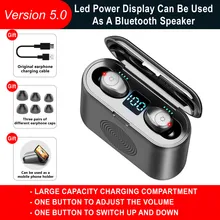 Bluetooth V5.0, беспроводные наушники, стерео Спортивные Беспроводные наушники, наушники, гарнитура, 2000 мАч, мощность для IPhone, Xiaomi