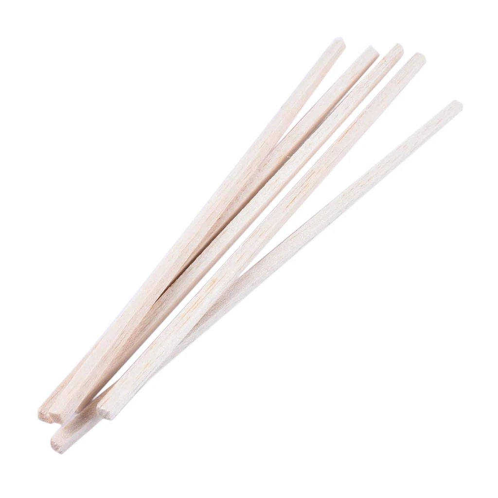 10pcs 5*5*250mm Square Balsa Wood Sticks Smooth Woodcraft Stick Dowel Rods
