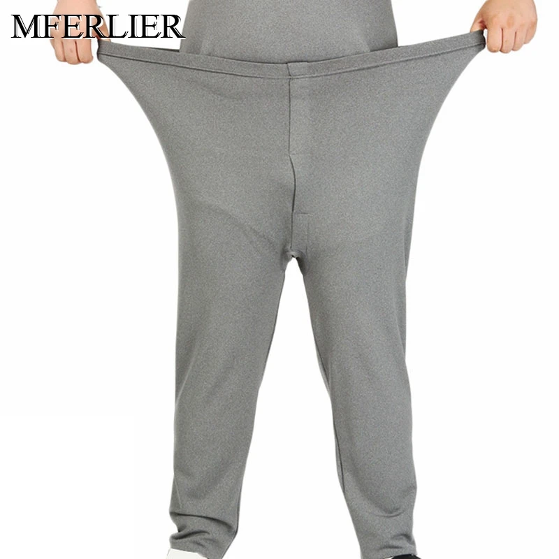 Зимние осенние флисовые Мужские штаны 5XL 6XL 7XL 8XL Талия 150 см теплые брюки больших размеров серого цвета